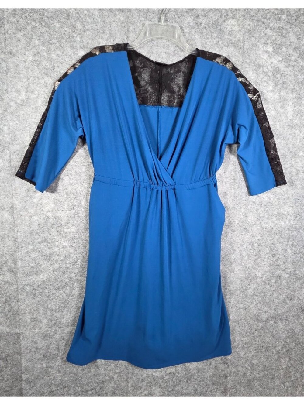 Torrid Dress Blue Dress 3/4 Sleeve V Neck Surplice Lace Back Plus Size 0X